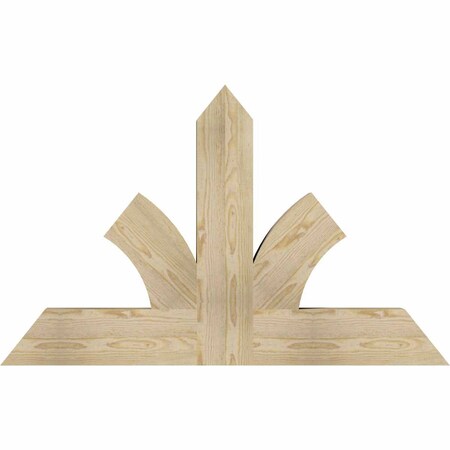 Ekena Millwork Richland Rough Sawn Timber Gable Bracket, Douglas Fir, 48"W x 30"H x 4"D x 6"F, 15/12 Pitch GBW048X30X0406RIC00RDF